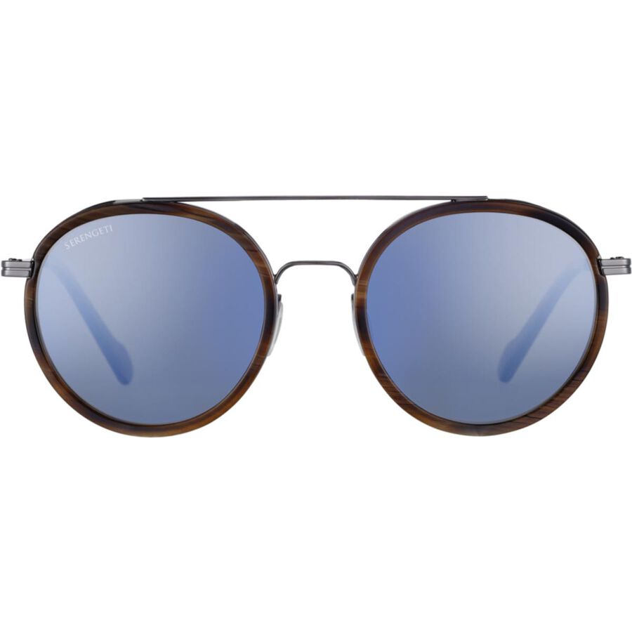 GEARY , Brown Buffalo Acetate with Shiny Gunmetal Metal-Mineral Polarized 555nm Blue Cat 2 to 3, hi-res